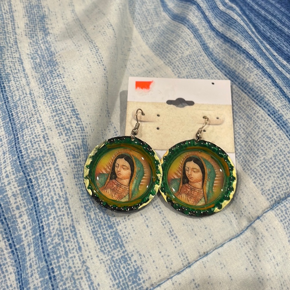 Virgin Mary earring set.